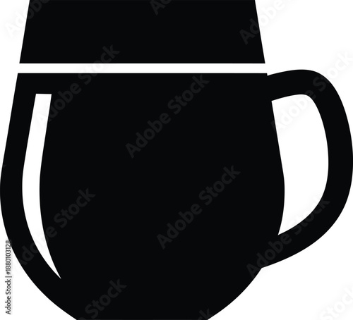 Simple Beer Mug or Coffee Cup Glyph Icon Design