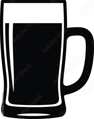 Beer Mug Icon Silhouette Vector Graphic