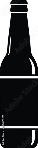 Simple Beer Bottle Icon Silhouette Vector Graphic