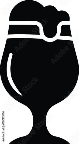 Beer Glass Icon Silhouette Graphic Simple Design Element Vector