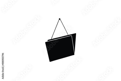 Minimal black hanging photo frame icon design vector