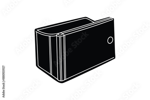 Minimal black wallet icon money holder clean modern design vector