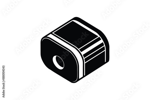 Minimal pencil sharpener icon clean stationery tool design vector