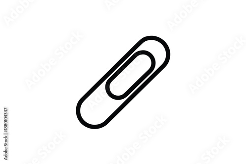 Minimal paper clip icon clean modern stationery symbol vector