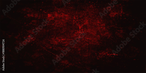 A dark red grunge wall texture with a dirty vintage paint design creates a grungy backdrop for old paper or horror art illustrations