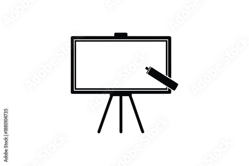 Modern flip board easel symbol classroom seminar communication vector illustration