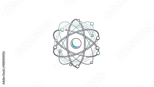 Modern atomic structure model illustration.