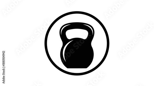 Simple black kettlebell icon for fitness and workout concepts.
