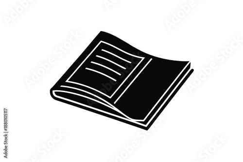 Open Book Icon Minimal Education Knowledge Symbol Vector