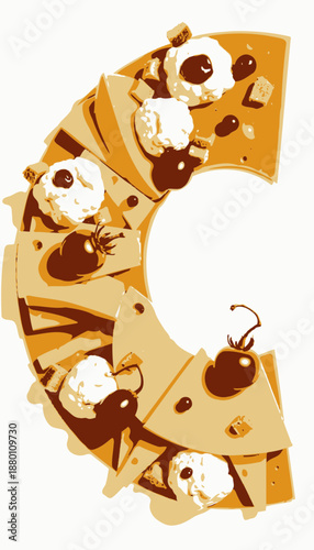 Artistic Arrangement of Sliced Cheese with Cherry Tomatoes, Olives, and Cream Cheese on a White Background for Culinary Inspiration