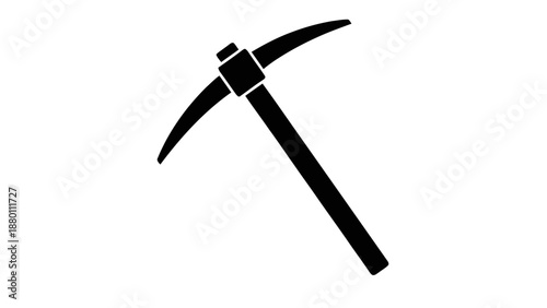 Vector illustration of a sturdy worker's pickaxe tool for excavation on transparent background