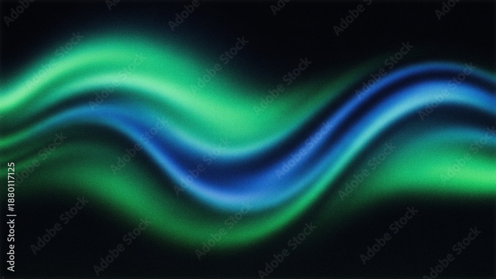 Obraz premium Abstract green and blue glowing waves forming a smooth futuristic energy background
