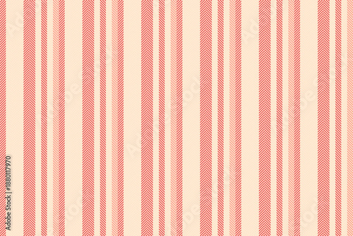 Uztec stripe background textile, unique pattern fabric vector. Lecorating texture vertical seamless lines in papaya whip and red colors.