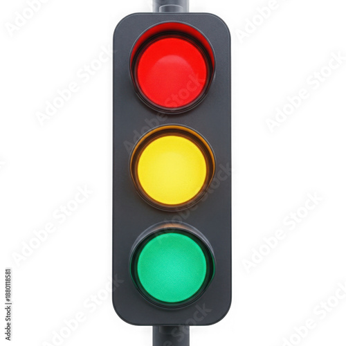 Traffic light signal isolated on transparent background