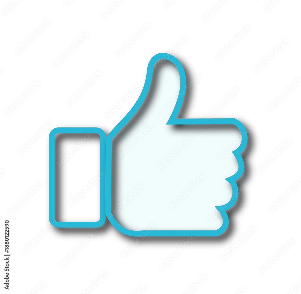 Obraz premium Minimal 3D Thumbs Up Icon
