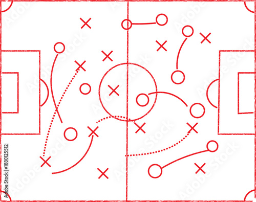 Soccer game strategy tactical board illustration