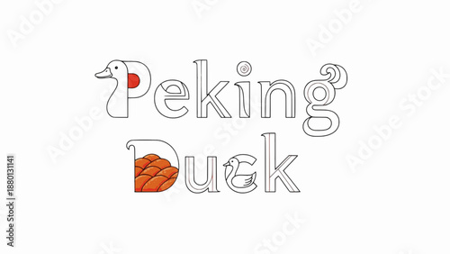 Whimsical peking duck typography using crispy skin elements