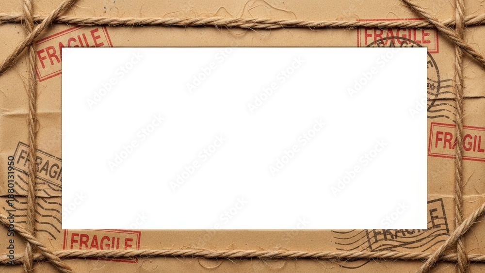 Fototapeta premium Cardboard Box with Fragile Label and Copy Space.