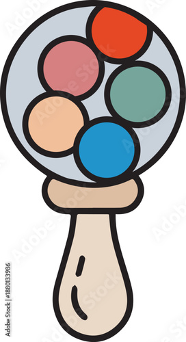 Baby rattle icon