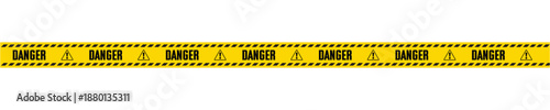 Yellow and black striped lines with the word Danger written on it.