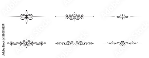 Collection of vintage horizontal dividers and ornamental flourishes for graphic design