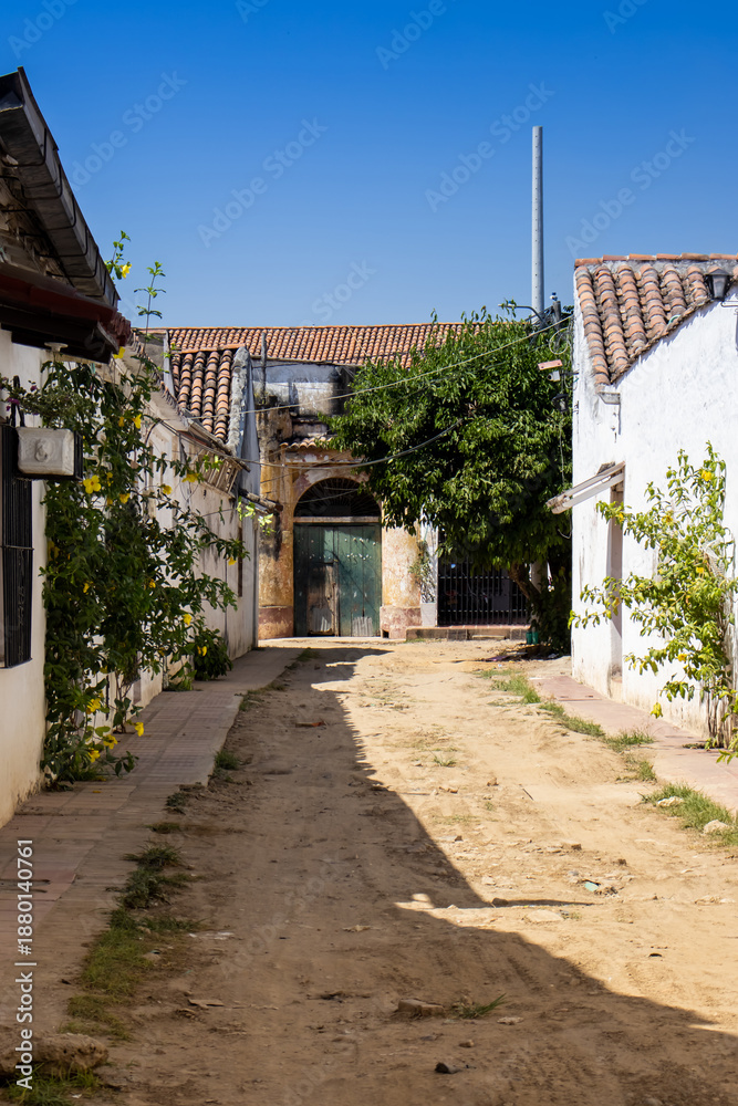 custom made wallpaper toronto digitalBeautiful colonial streets of the Heritage Town of Santa Cruz de Mompox in Colombia.