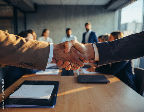 Corporate trust and governance concept with professional business handshake