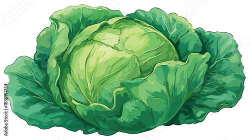 Cabbage Cartoon Style Vector Illustration for Creative Projects