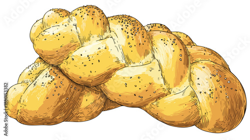 Challah Cartoon Style Vector Illustration for Creative Projects and Designs