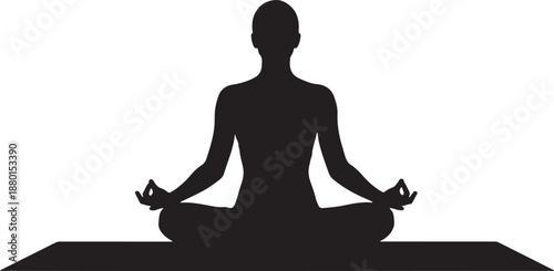 Black silhouette of a person standing while holding a broom and a dustpan, ready for floor cleaning and janitorial tasks.