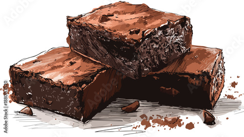 Chocolate Brownies Clipart Vector Art and Illustration