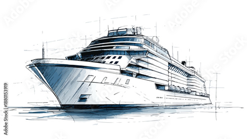 Cruise Ship Rudder Design Concept Vector Art and Illustration