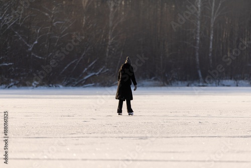 Skating on Frozen Lake