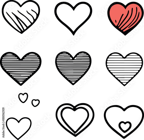 Lovely Hearts Vector Charity Symbols
