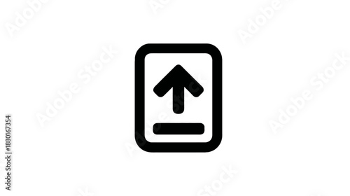 Upload icon with upward arrow in a rectangle, symbolizing file transfer, data submission, and digital interface actions. Free Download Upload icon with upward arrow in a rectangle, symbolizing file transfer, data submission, and digital interface actions. - GFXLoad