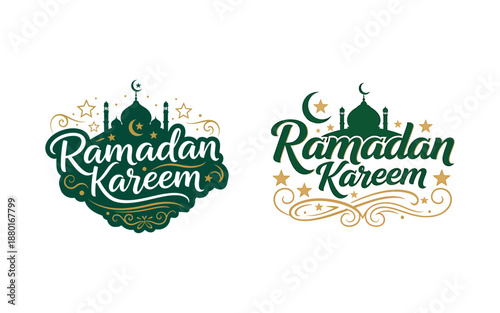 Ramadan Kareem Logo Badge Elegant Islamic Vector for Holiday Branding Design