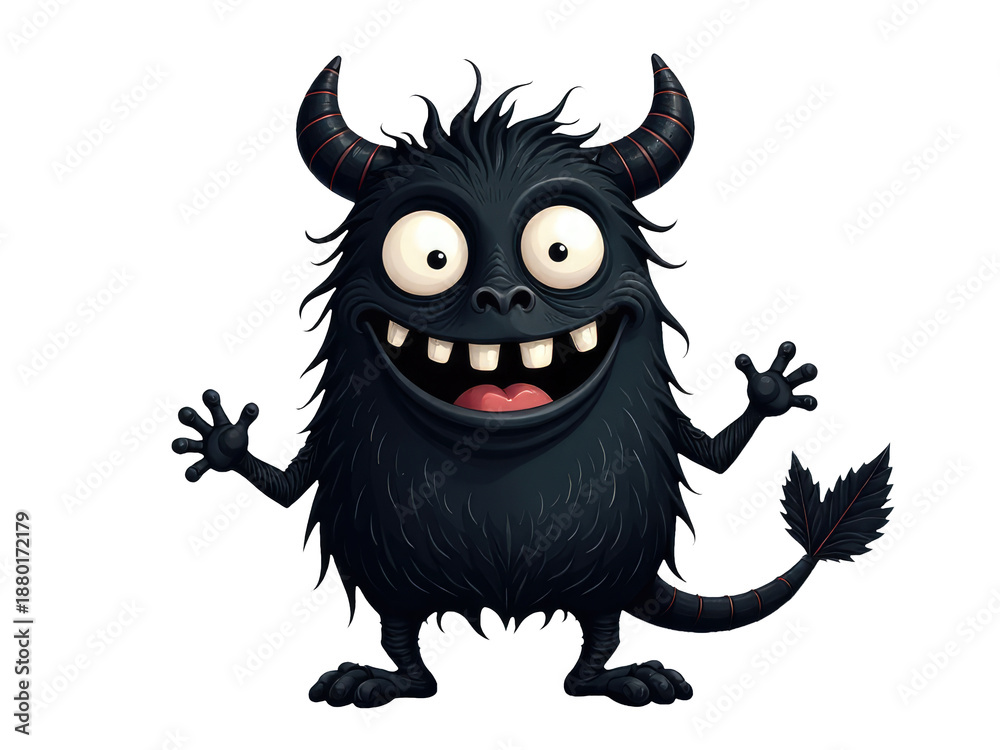 Naklejka premium A small, adorable creature with large horns and a sweet face