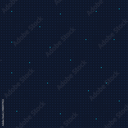 Seamless Tech Dots Grid Pattern Background with Blue and Cyan Digital Network Texture