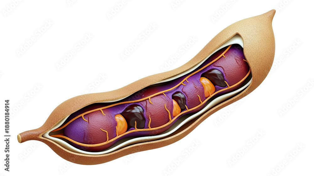 Obraz premium Tamarind Pod Cross-Section