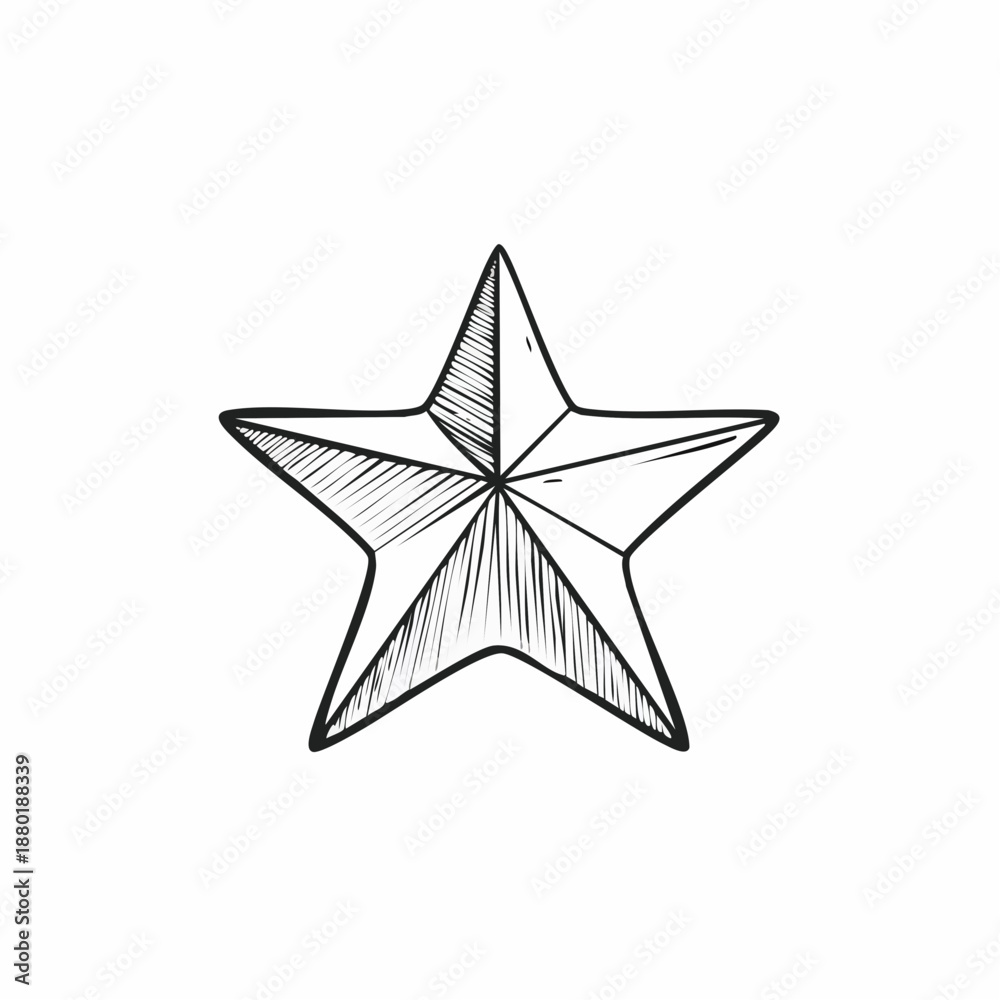 Obraz premium Simple Star Visual Representation in Black and White