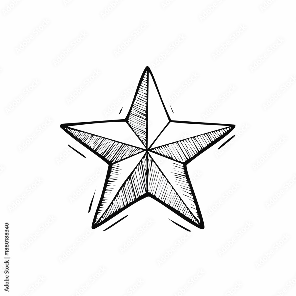 Obraz premium Symmetrical Star in Plain Environment