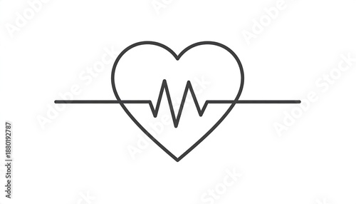 A heart-shaped outline with a vital sign graph in the middle, symbolizing health. The lines extend left and right