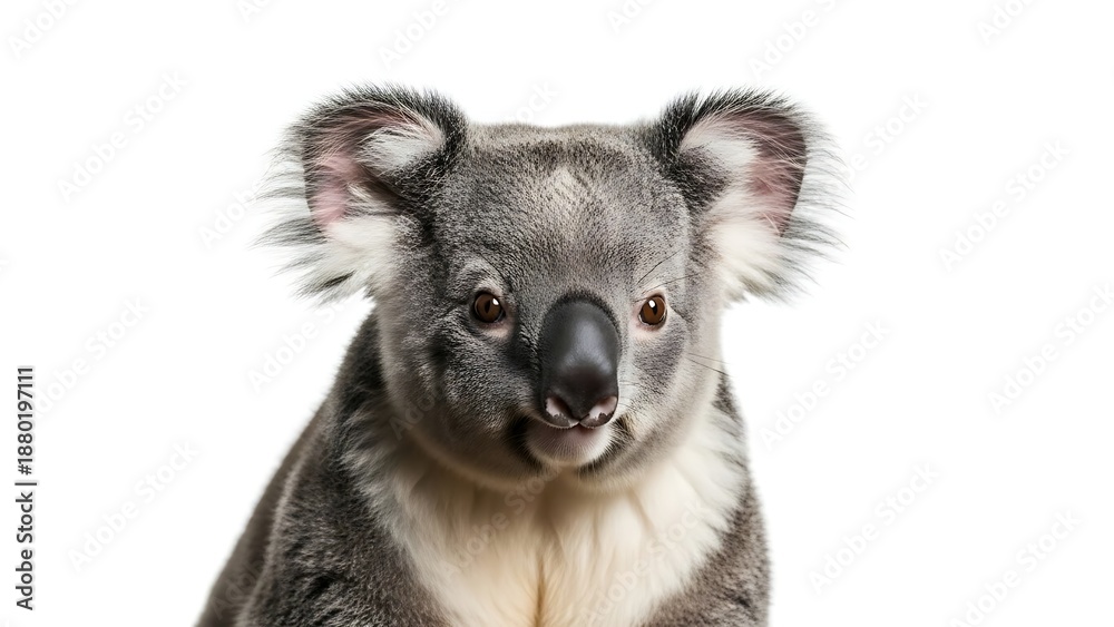 Obraz premium A Playful Gaze: A captivating portrait of a charming koala, revealing its distinctive features and endearing gaze. 