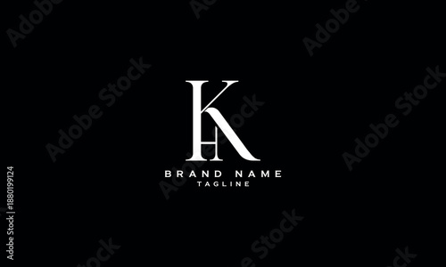 KH HK K AND H Abstract initial monogram letter alphabet logo design