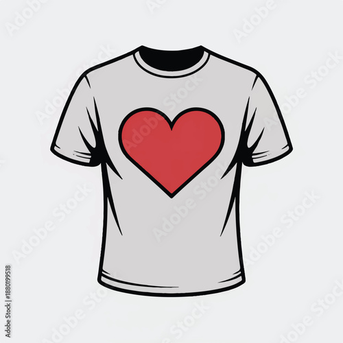 Trendy T-Shirt Illustration Vector Graphic Mockup for Clothing Line Design and Fashion Presentation