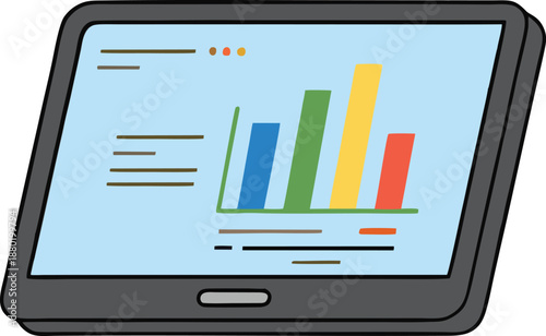 Smart Farming Data Analytics Tablet Dashboard Vector Illustration for Precision Agriculture Business Management SaaS and Palm Oil Plantation Monitoring System reporting tool