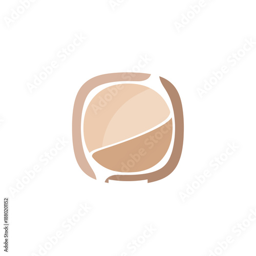 Minimalist Makeup Compact with Neutral Tones for Beauty and Cosmetics.