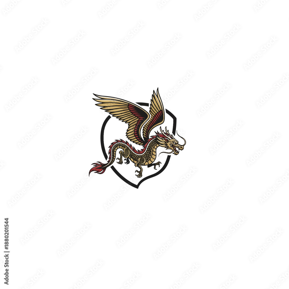 Fototapeta premium Mythical Dragon Crest
