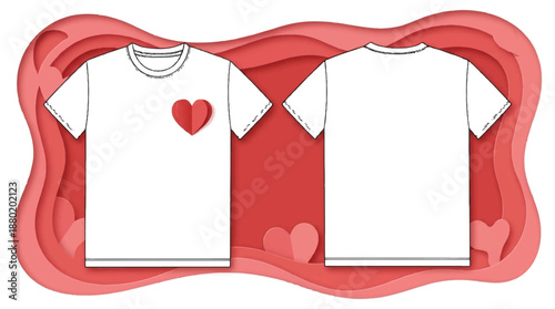 Vector Mockup of a White Round Neck Tee for Fashion Branding and Apparel Design