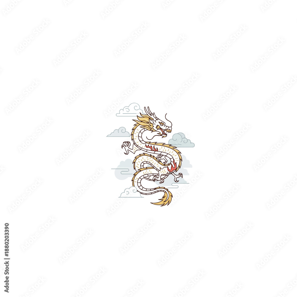 Obraz premium Chinese Dragon Illustration